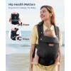 imageMomcozy Breathable Baby Carrier Ergonomic and Lightweight Infant Carrier for 745lbs with Enhanced Lumbar Support All Day Comfort for HandsFree Parenting Air MeshDeep Black
