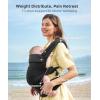 imageMomcozy Breathable Baby Carrier Ergonomic and Lightweight Infant Carrier for 745lbs with Enhanced Lumbar Support All Day Comfort for HandsFree Parenting Air MeshDeep Black