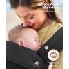 imageMomcozy Breathable Baby Carrier Ergonomic and Lightweight Infant Carrier for 745lbs with Enhanced Lumbar Support All Day Comfort for HandsFree Parenting Air MeshDeep Black