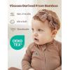 imageMomcozy Unisex Baby Pajamas BabyTemp Monitoring Double Zipper Boy Girl Sleepers Rompers Footie 2 Pack Light Weight Stretchy Viscose Derived from Bamboo Baby Jammies 612 M Pinkish Grey Brown