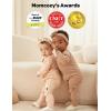 imageMomcozy Unisex Baby Pajamas BabyTemp Monitoring Double Zipper Boy Girl Sleepers Rompers Footie 2 Pack Light Weight Stretchy Viscose Derived from Bamboo Baby Jammies 03 M Pinkish Grey Brown