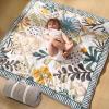 imageMomcozy Baby Play Mat for Floor 50x50 Thickened Playpen Mat Playmate for Baby Tummy Time Waterproof ampamp NonSlip Foldable Outdoor Mat with Carrying Handle Leopard HeartGreen Forest