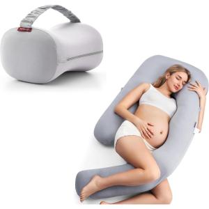 imageMomcozy Pregnancy Pillow Knee Pillow for Side Sleepers with Cooling Cover