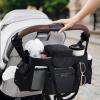 imageMomcozy Extra Large Stroller Organizer Max  with Food Grade Pacifier Teether Bag  2 Insulated Cup Holder  Silicone AntiSlip Straps  3Way Usage  Detachable Small Pouch  for UPPAbabyDoonaBlack