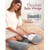imageMomcozy Portable Pregnancy Pillow Memory Foam W Shaped Maternity Great Support for Side Sleepers Adjustable Travel Wedge Pillow for Back Belly and Hip Relief Ideal for Pregnant Women GreyGrey