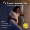 imageMomcozy Portable Pregnancy Pillow Memory Foam W Shaped Maternity Great Support for Side Sleepers Adjustable Travel Wedge Pillow for Back Belly and Hip Relief Ideal for Pregnant Women GreyGreypremium Memory Foam