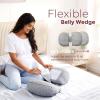imageMomcozy Portable Pregnancy Pillow Memory Foam W Shaped Maternity Great Support for Side Sleepers Adjustable Travel Wedge Pillow for Back Belly and Hip Relief Ideal for Pregnant Women GreyGreypremium Memory Foam