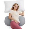 imageMomcozy Portable Pregnancy Pillow Memory Foam W Shaped Maternity Great Support for Side Sleepers Adjustable Travel Wedge Pillow for Back Belly and Hip Relief Ideal for Pregnant Women GreyGrey