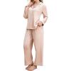 imageMomcozy Postpartum Nursing Pajamas Set for Women 2 Piece Long Sleeve V Neck Button Down Cotton Maternity Lounge PjsPink
