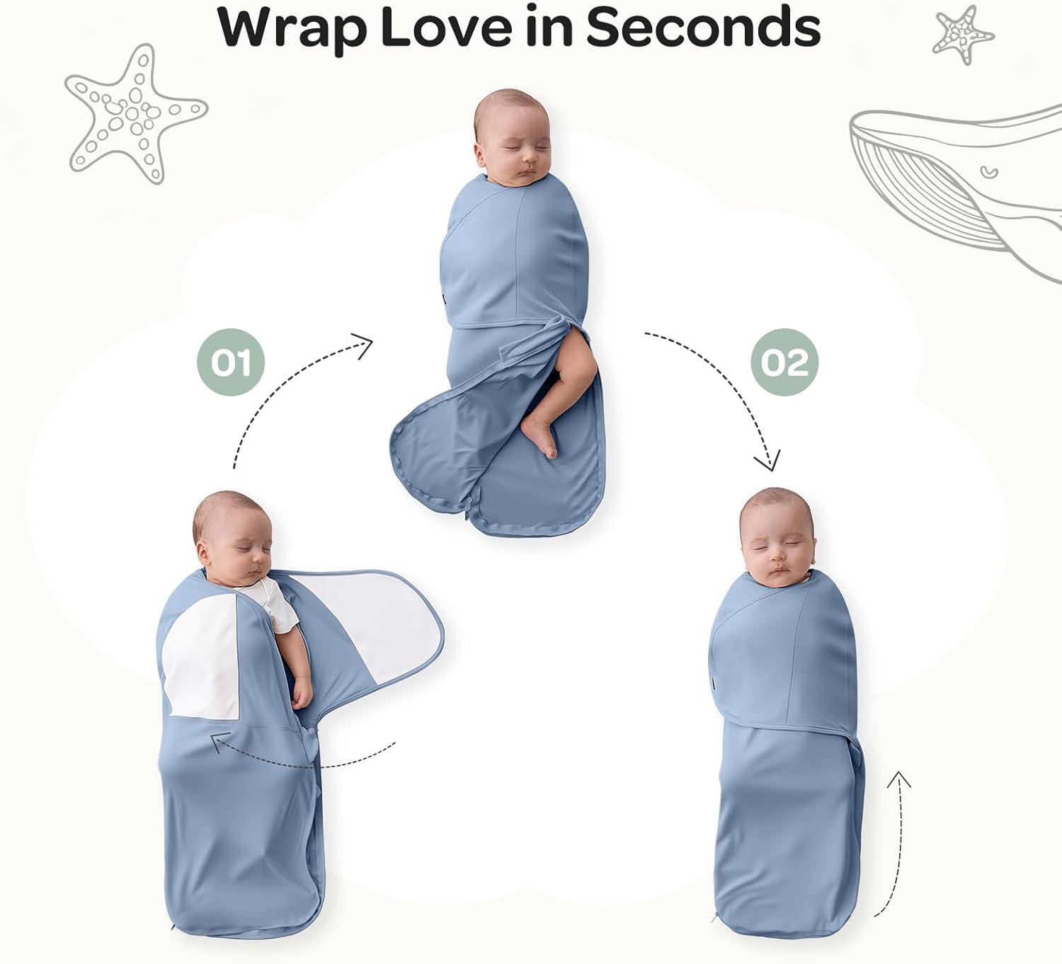 imageMomcozy Swaddles for Newborns Quiet Fastner Suitable for Infant 03 Months NewParentFriendly Swaddle Sack Reduce Startle Reflex Newborn Boys Girls Registry Essentials 2Pack BloomSerenity