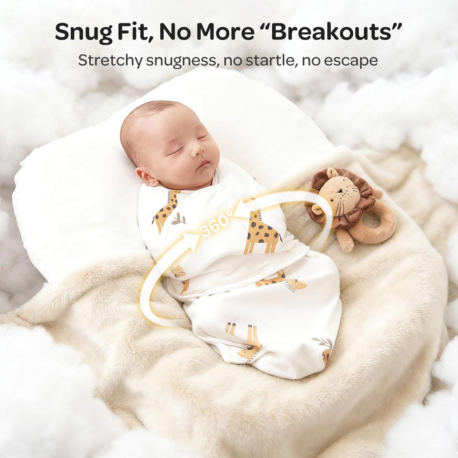 imageMomcozy Swaddles for Newborns Quiet Fastner Suitable for Infant 03 Months NewParentFriendly Swaddle Sack Reduce Startle Reflex Newborn Boys Girls Registry Essentials 2Pack BloomBravery