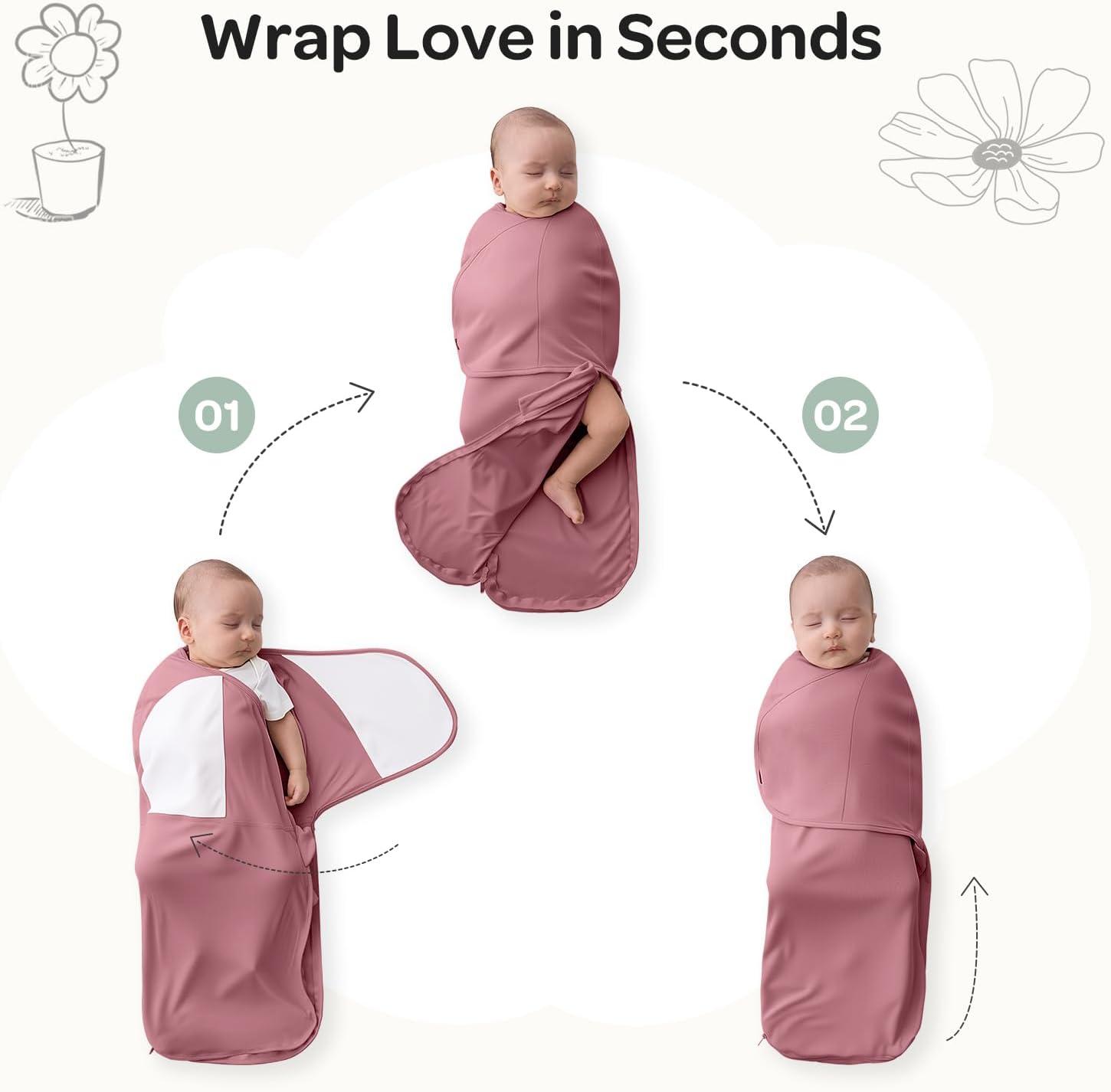 imageMomcozy Swaddles for Newborns Quiet Fastner Suitable for Infant 03 Months NewParentFriendly Swaddle Sack Reduce Startle Reflex Newborn Boys Girls Registry Essentials 2Pack BloomBloom