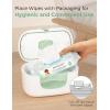 imageMomcozy Baby Wipe Warmer Innovative Spring Design Large Capacity Wipes Dispenser for 6080pcs Fast ampamp Even Heating 4 Modes of Temperature Heating Control Diaper Wipe Warmer with Night Light GreyGreen
