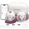 imageMomcozy M5 Smart APP Controlled Wearable Breast Pump HandsFree Wireless Electric Pump 3 Modes 9 Suction Levels BPAFree Portable Lightweight 24mm Flange 2Pack Cozy Red