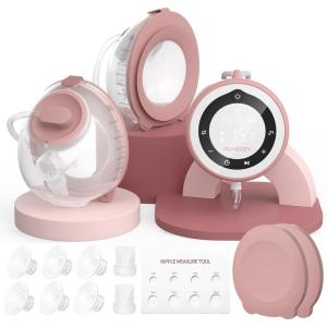 imageMomcozy Wearable Breast Pump V2 Pro UltraLightweight Double Electric Breast Pump HandsFree ampamp Portable Pump with Upgraded Flange Quiet ampamp LeakProof Electric Pump for Pumping MomsCozy Red