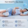 imageMomcozy Knee Pillow for Side Sleepers Soft Memory Foam ampamp PinchFree Design Relieve Knee Leg and Sciatica Pain Adjustable Elastic Strap Ideal for Pregnant Women and Seniors Crystal Velvet in GrayCooling Blue