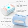 imageMomcozy Knee Pillow for Side Sleepers Soft Memory Foam ampamp PinchFree Design Relieve Knee Leg and Sciatica Pain Adjustable Elastic Strap Ideal for Pregnant Women and Seniors Crystal Velvet in GrayCooling Blue