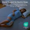 imageMomcozy Knee Pillow for Side Sleepers Soft Memory Foam ampamp PinchFree Design Relieve Knee Leg and Sciatica Pain Adjustable Elastic Strap Ideal for Pregnant Women and Seniors Crystal Velvet in GrayCooling Blue