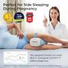 imageMomcozy Knee Pillow for Side Sleepers Soft Memory Foam ampamp PinchFree Design Relieve Knee Leg and Sciatica Pain Adjustable Elastic Strap Ideal for Pregnant Women and Seniors Crystal Velvet in GrayCooling Blue