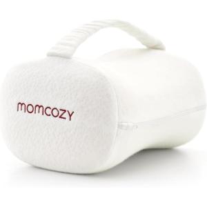 imageMomcozy Knee Pillow for Side Sleepers Soft Memory Foam ampamp PinchFree Design Relieve Knee Leg and Sciatica Pain Adjustable Elastic Strap Ideal for Pregnant Women and Seniors Crystal Velvet in GrayWhite