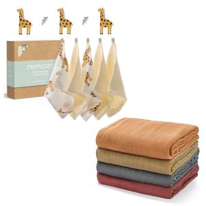 imageMomcozy Muslin Swaddle Blankets for Baby Boys and Girls