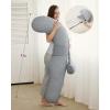 image:imageMomcozy Pregnancy PillowOriginal F Shaped Maternity Pillow for Pregnant Women with Adjustable Wedge Pillow Full Body Support Pregnancy Pillows for Side Sleeping with Velvet Cover Light GreyAir Layer  Grey