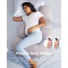 image:imageMomcozy Pregnancy PillowOriginal F Shaped Maternity Pillow for Pregnant Women with Adjustable Wedge Pillow Full Body Support Pregnancy Pillows for Side Sleeping with Velvet Cover Light GreyCooling Grey