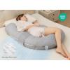 image:imageMomcozy Pregnancy PillowOriginal F Shaped Maternity Pillow for Pregnant Women with Adjustable Wedge Pillow Full Body Support Pregnancy Pillows for Side Sleeping with Velvet Cover Light GreyAir Layer  Grey