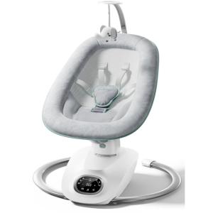 image:imageMomcozy CocoSway Baby Swing for Infants to Toddler 3DMotion Electric Baby Swing with 6 Motions amp 4Speeds Remote Control Infant Swing with 8 Preset Lullabies for Baby Boy Girl Up to 20 lbs HazeHaze