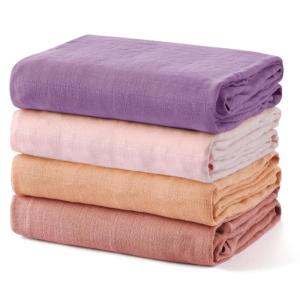 image:imageMomcozy Muslin Swaddle Blankets Ultra Soft Neutral Registry Essentials 47 x 47 Breathable Large Receiving Blanket Newborn Essentials Must Haves Baby Boys Girls Shower Gifts Fruits PartyPink Purple