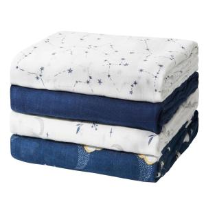image:imageMomcozy Muslin Swaddle Blankets Ultra Soft Neutral Registry Essentials 47 x 47 Breathable Large Receiving Blanket Newborn Essentials Must Haves Baby Boys Girls Shower Gifts Fruits PartyMidnight Star Clouds