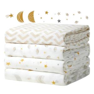 image:imageMomcozy Muslin Swaddle Blankets Ultra Soft Neutral Registry Essentials 47 x 47 Breathable Large Receiving Blanket Newborn Essentials Must Haves Baby Boys Girls Shower Gifts Fruits PartyStellar Orbit