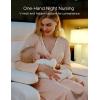 image:imageMOMCOZY Womens Nursing Maternity Nightgown for Breastfeeding Labor and Delivery Gown Long Sleeve Postpartum Night GownPink