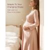 image:imageMOMCOZY Womens Nursing Maternity Nightgown for Breastfeeding Labor and Delivery Gown Long Sleeve Postpartum Night GownPink