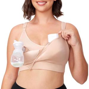 image:imageMomcozy Pumping Bra Hands Free AllinOne Nursing Bras for Breastfeeding amp Pumping Fixed Padding for Enhanced ShapeOyster Pink