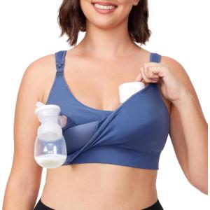 image:imageMomcozy Pumping Bra Hands Free AllinOne Nursing Bras for Breastfeeding amp Pumping Fixed Padding for Enhanced ShapeTwilight Blue