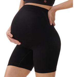 image:imageMomcozy Maternity Shapewear for Under Dresses AntiChafing MidThigh Pregnancy Underwear Belly Support Cotton GussetBlack