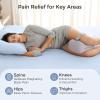 image:imageMomcozy Knee Pillow for Side Sleepers Soft Memory Foam amp PinchFree Design Relieve Knee Leg and Sciatica Pain Adjustable Elastic Strap Ideal for Pregnant Women and Seniors Cooling Cover GrayCooling Grey