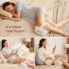 image:imageMomcozy Knee Pillow for Side Sleepers Soft Memory Foam amp PinchFree Design Relieve Knee Leg and Sciatica Pain Adjustable Elastic Strap Ideal for Pregnant Women and Seniors Cooling Cover GrayCream White