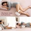 image:imageMomcozy Knee Pillow for Side Sleepers Soft Memory Foam amp PinchFree Design Relieve Knee Leg and Sciatica Pain Adjustable Elastic Strap Ideal for Pregnant Women and Seniors Cooling Cover GrayIvory