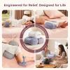 image:imageMomcozy Knee Pillow for Side Sleepers Soft Memory Foam amp PinchFree Design Relieve Knee Leg and Sciatica Pain Adjustable Elastic Strap Ideal for Pregnant Women and Seniors Cooling Cover GrayCrystal Velvet Gray
