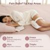 image:imageMomcozy Knee Pillow for Side Sleepers Soft Memory Foam amp PinchFree Design Relieve Knee Leg and Sciatica Pain Adjustable Elastic Strap Ideal for Pregnant Women and Seniors Cooling Cover GrayIvory