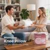 image:imageMomcozy Knee Pillow for Side Sleepers Soft Memory Foam amp PinchFree Design Relieve Knee Leg and Sciatica Pain Adjustable Elastic Strap Ideal for Pregnant Women and Seniors Cooling Cover GrayCream White