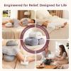 image:imageMomcozy Knee Pillow for Side Sleepers Soft Memory Foam amp PinchFree Design Relieve Knee Leg and Sciatica Pain Adjustable Elastic Strap Ideal for Pregnant Women and Seniors Cooling Cover GrayCream White