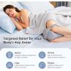 image:imageMomcozy Knee Pillow for Side Sleepers Soft Memory Foam amp PinchFree Design Relieve Knee Leg and Sciatica Pain Adjustable Elastic Strap Ideal for Pregnant Women and Seniors Cooling Cover GrayGray