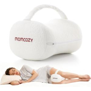 image:imageMomcozy Knee Pillow for Side Sleepers Soft Memory Foam amp PinchFree Design Relieve Knee Leg and Sciatica Pain Adjustable Elastic Strap Ideal for Pregnant Women and Seniors Cooling Cover GrayCream White