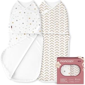 image:imageMomcozy Swaddles for Newborns Quiet Fastener Suitable for Infant 03 Months NewParentFriendly Swaddle Sack Reduce Startle Reflex Newborn Boys Girls Registry Essentials 2Pack BraveryWonder