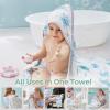 image:imageMomcozy Baby Towel with Hooded  Ultra Soft amp Absorbent Large Bath Towel Set for Comfort amp Gentle on Babys Skin  Shower Gift amp Bath Essential amp Baby Registry Search for NewbornInfantToddlerKidsMarine Turtle Magic