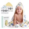 image:imageMomcozy Baby Towel with Hooded  Ultra Soft amp Absorbent Large Bath Towel Set for Comfort amp Gentle on Babys Skin  Shower Gift amp Bath Essential amp Baby Registry Search for NewbornInfantToddlerKidsLemon Leaves