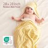 image:imageMomcozy Baby Towel with Hooded  Ultra Soft amp Absorbent Large Bath Towel Set for Comfort amp Gentle on Babys Skin  Shower Gift amp Bath Essential amp Baby Registry Search for NewbornInfantToddlerKidsLemon Leaves